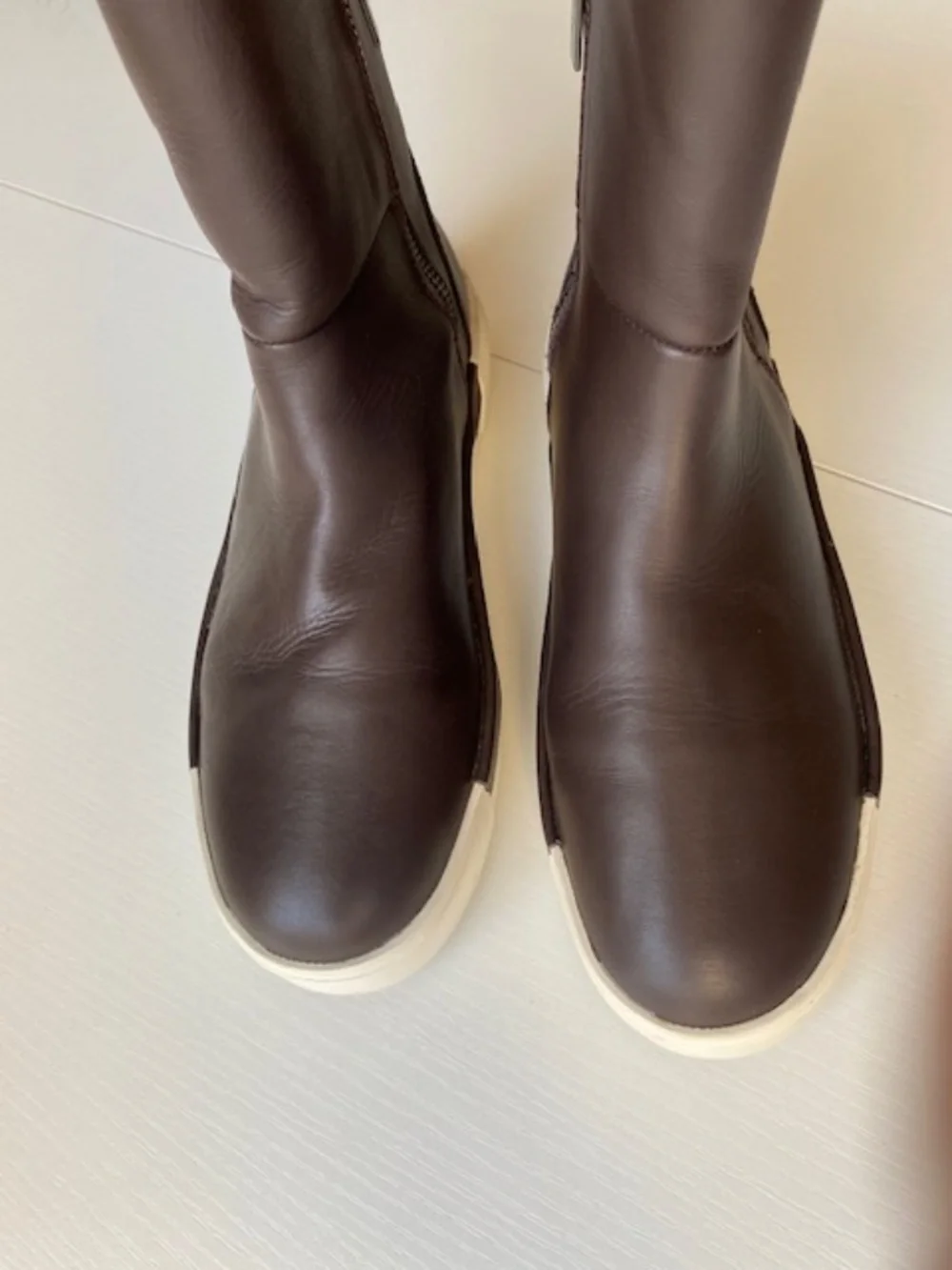 J/Slides Women's Victory Boot Dark Brown Leather Shoe Size 8M